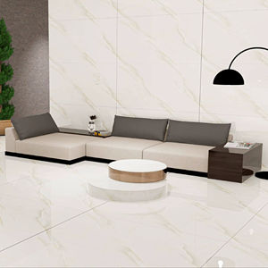 Baldosa de Porcelana con Efecto Mármol Blanco de 600x1200 mm – Baldosa de Gran Formato de Alto Brillo para Piso y Pared - Product Image 1