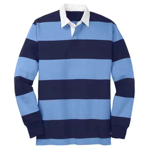 Maillot de rugby rayé à manches longues, polo de sport, haut d'équipe, tenue décontractée - Product Image 1