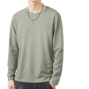 <b>Men's</b> Casual Solid Pattern Cotton <b>T</b>-<b>Shirt</b> Autumn <b>Long</b> <b>Sleeves</b> O-Neck <b>White</b> Tops Breathable Oversized Clothing - Product Image 4