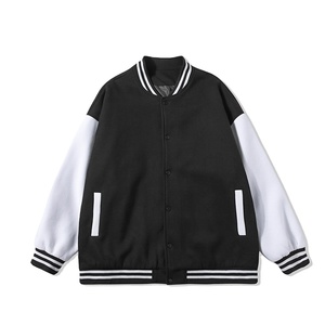 2025 vente en gros personnalisé hommes col montant toile varsity veste de haute qualité en cuir uni manches avec Letterman Design - Product Image 6
