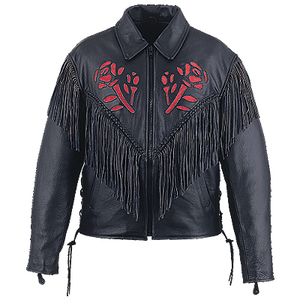 Premium Black Women Fringe Lambskin Leather Jacket Embroidered Luxury Soft Leather Fashion Wear Sample And Customization - Product Image 2
