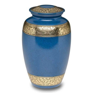 Urne funéraire commémorative en métal de qualité supérieure avec couvercle, artisanale, en laiton blanc nacré, pour cendres humaines adultes. - Product Image 4