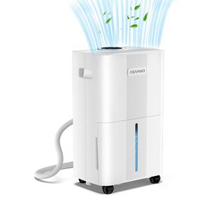 21 Pt. 1600 mq. Bianco 1600 mq. Deumidificatore con secchio e tubo di scarico per cantine, garage e ambienti umidi - Product Image 1