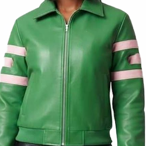 Custom Sorority PU Leather <b>Racing</b> <b>Jacket</b> Women Color Block Moto Racer Outerwear for B2B Wholesale Buyers and Private Labels - Product Image 5