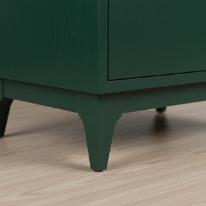 Table de chevet moderne marron avec 2 tiroirs, design écologique pour les espaces de vie et de salle à manger - Product Image 5