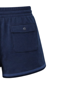 Custom Navy Blue <b>Women</b> Sweat <b>Shorts</b> Cotton Fleece <b>Elastic</b> <b>Waist</b> Drawstring Gym Casual Summer <b>Shorts</b> OEM Manufacturer Supplier - Product Image 6