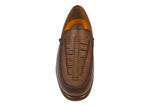 Mocasines de Cuero Genuino Color Marrón Tabaco, Punta Redonda, Sin Cordones, Suela de Goma Acolchada, Color Sólido, Para Todas las Temporadas - Product Image 5