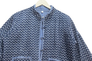 Nouveauté Veste tissée longue matelassée respirante doublée réversible avec patch indien fait main veste bohème de travail pour femmes - Product Image 3