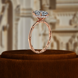 1.5CT IGI Certified, Marquise Solitaire Ring with Hidden Halo Engagement Ring, 14k Yellow Gold Wedding Ring, Propose Best Gift - Product Image 4