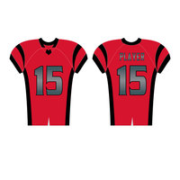 Uniforme de football américain personnalisé en gros à manches courtes imprimé 100% polyester avec nom et logo d'équipe personnalisés