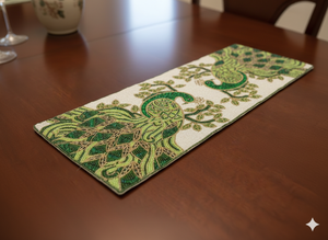 Chemin de table perlé à la main avec broderie complexe de perles de rocaille, style bohème, pour l'intérieur - Product Image 2
