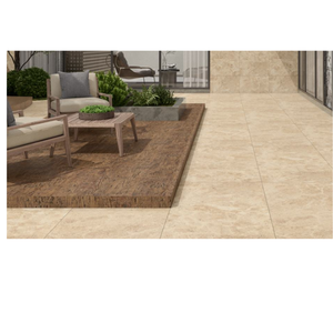 Golden <b>Sand</b> Travertine Look Porcelain Tiles 600x1200 Stone Effect Matt Finish Large Format Waterproof Anti Slip Floor Wall Tiles - Product Image 1