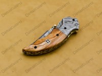 Couteau de poche pliant en acier Damas fait main, lame tranchante comme un rasoir, pour le camping, la chasse, la survie tactique, EDC