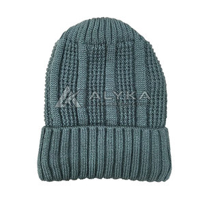Bonnets pour adultes, doux, 100% laine tricotée, revers plié, OEM, unisexe, décontractés, ajustables, faits à la main, de haute qualité - Product Image 5