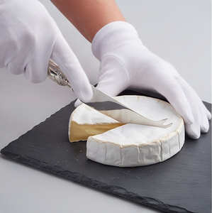 Cuchillo para queso de acero inoxidable con mango decorativo en tono plateado de zinc y punta bifurcada para uso en utensilios de cocina. - Product Image 6