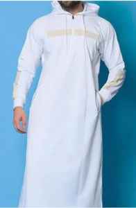 Thobe Abaya élégant en coton pour homme, longueur au sol, pour la prière du Ramadan et les soirées - Product Image 3