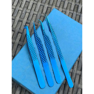 Pinzas de Acero Inoxidable Antiácido de Alta Calidad DANTRIC IMPLANTS para Extensión de Pestañas, Kit Profesional para Aislamiento, Volumen Clásico - Product Image 1