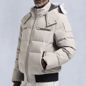 Veste d'hiver à capuche coupe-vent en polyester à manches longues, couleur unie, fermeture éclair intégrale, tendance, décontractée, coupe ajustée pour homme - Product Image 6