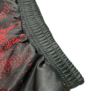 Shorts de combat MMA pour hommes, imprimés noir et rouge, séchage rapide, polyester, coupe classique, vêtements d'arts martiaux pour adultes, pantalon court - Product Image 3