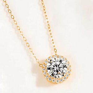 Collier Pendentif Améthyste Or Rose, Taille Marquise, Sertissage Ouvert, Plaqué Rhodium, Chaîne Classique Unisexe, Idéal pour Fiançailles - Product Image 3