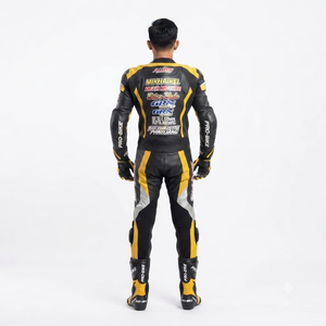 Combinaison de course premium Ramaha pour homme, 1 pièce, en cuir de vache véritable/cuir de kangourou, style MotoCP, combinaison de course sur circuit, niveau de protection 2 - Product Image 2