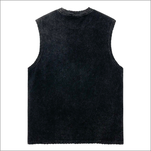 Débardeur Vintage en Coton Lavé Respirant pour Homme, Style Anime, Tricoté, Sans Manches, Streetwear, Ample, pour la Gym - Product Image 6
