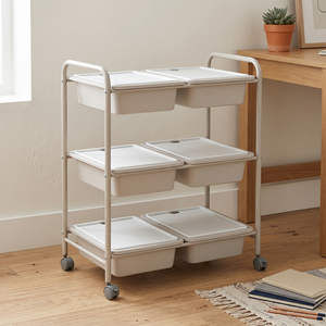 Modern 6-Drawer DIY Rolling <b>Plastic</b> Toy Storage Organizer Glossy <b>Square</b> Office Organizer Modern <b>Square</b> Glossy Office Organizer - Product Image 1