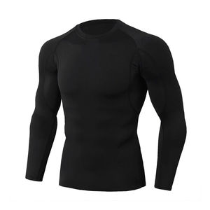 T-shirt de compression MMA uni de qualité supérieure à manches longues pour hommes – Vente en gros, personnalisable, élégant et vierge, t-shirt de compression MMA de haute qualité - Product Image 1