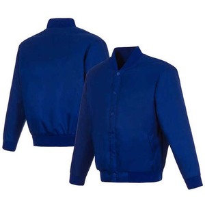 Men's Navy Blue Bomber <b>Jacket</b> Solid Color Turn-down Collar Regular Fit <b>Canvas</b> Waterproof Winter Wear - Product Image 6