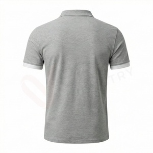 Chemise décontractée pour homme en piqué 100 % polyester bleu marine à manches courtes, respirante, infroissable, coupe classique, design tricoté uni - Product Image 2