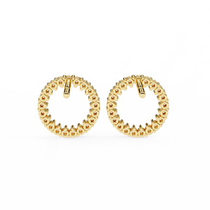 ต่างหูเพชรทรงกลมเพาะเลี้ยงในห้องปฏิบัติการ ดีไซน์เนอร์แฟชั่น ทอง 14K รับรองโดย IGI เหมาะสำหรับเป็นของขวัญในงานปาร์ตี้และวันครบรอบ - Product Image 2
