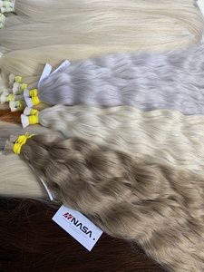 Extensions de cheveux vietnamiens vierges bruts, double épaisseur, 100g, 20 pouces, ondulés naturels, décolorés, couleur blond-brun, vente chaude - Product Image 4