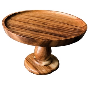 Customized <b>Wooden</b> <b>cake</b> <b>stand</b> TableCake <b>Stand</b> Acacia Wood <b>Cake</b> <b>Stand</b> Footed Round Server Server <b>Cake</b> <b>Stand</b> with Acrylic Dome - Product Image 2