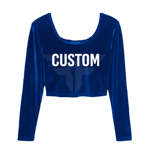 เสื้อครอปท็อปผู้หญิงขายดี ออกแบบโลโก้ได้ตามต้องการ คุณภาพสูง แห้งเร็ว ระบายอากาศได้ดี ผลิตจากโพลีเอสเตอร์/คอตตอน บริการ OEM - Product Image 3