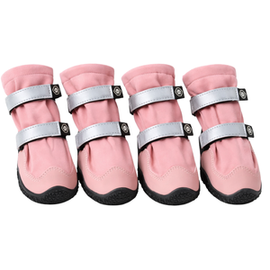 Bottes imperméables pour chien marron avec coque flexible, semelle antidérapante durable, chaussures confortables pour les pattes, pour les promenades quotidiennes et les terrains accidentés - Product Image 5