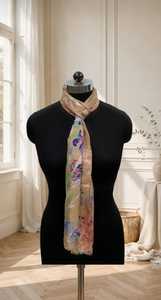 Hijab en soie long à imprimé numérique floral pour femmes adultes, léger, pour un usage quotidien en été, foulard musulman - Product Image 3