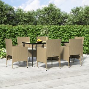 Conjunto de Comedor para Jardín en Beige y Negro - Product Image 1
