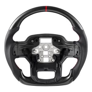 Volante in Fibra di Carbonio a Forma di D con Fondo Piatto per Ford F150 2021-2024, con Impugnatura in Pelle e Texture Antiscivolo - Product Image 1
