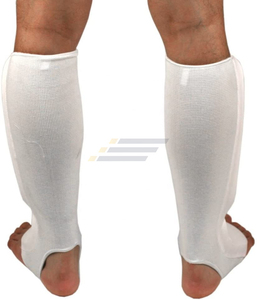 Protège-tibias en néoprène blanc pour la boxe, équipement de protection élastique à enfiler, respirant, couleur unie, pour homme adulte - Product Image 6
