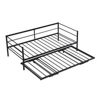 Cadre de lit double XL/double moderne en métal réglable avec tiroir de rangement, design minimaliste pour chambre à coucher