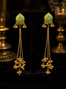 Arya Digital Ethnic Acrylic Turquoise Necklace Earrings <b>Ring</b> Set Gold Plated Zinc Alloy Channel Set 1m <b>Thick</b> Women's Jewelry - Product Image 2