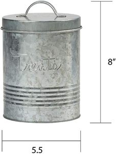 Contenedor de cocina galvanizado de marca privada para almacenar artículos esenciales de despensa con una construcción robusta y un acabado atractivo. - Product Image 2