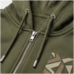 Women Olive Green Hooded Tracksuit Set Full <b>Zip</b> Geometric Print Cotton <b>Sweatshirt</b> Joggers Casual Autumn Wear - Product Image 4