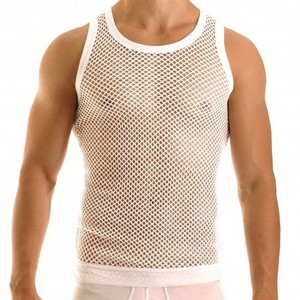Camiseta sin mangas acanalada personalizada para hombre, cuello redondo, chaleco liso, camiseta interior básica de algodón, ropa deportiva informal para fitness - Product Image 3