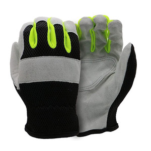 Anti-vibration New Latest Design Customized Color Driver Working Gloves High Quality <b>Cow</b> Split Leather Safety Driving Gloves - Product Image 1