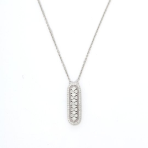 สร้อยคอทองคำขาว 14K ประดับเพชร VVS รูปแท่ง ได้รับการรับรองจาก IGI - Product Image 4
