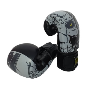 Gants de boxe en cuir PU personnalisés professionnels de qualité supérieure évacuant l'humidité réglable pour la fermeture pour les arts martiaux Muay Thai - Product Image 4