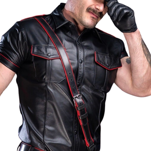 Correa de Hombro de Cuero Sam Browne para Hombre, con Ribete, Siete Opciones de Color, Ajuste Ajustable, Cuero Premium, para Uso en Clubes - Product Image 3