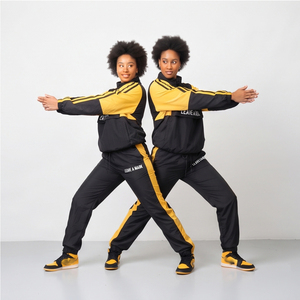Ensemble de survêtement coupe-vent unisexe, veste et pantalon imperméables légers imprimés sur mesure, col montant, coupe-vent unisexe - Product Image 5