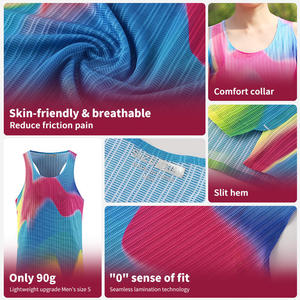Camisetas sin mangas estampadas de colores para mujer, cuello redondo, transpirables, estilo deportivo, top sin mangas para ropa deportiva, camiseta sin mangas para mujer - Product Image 6